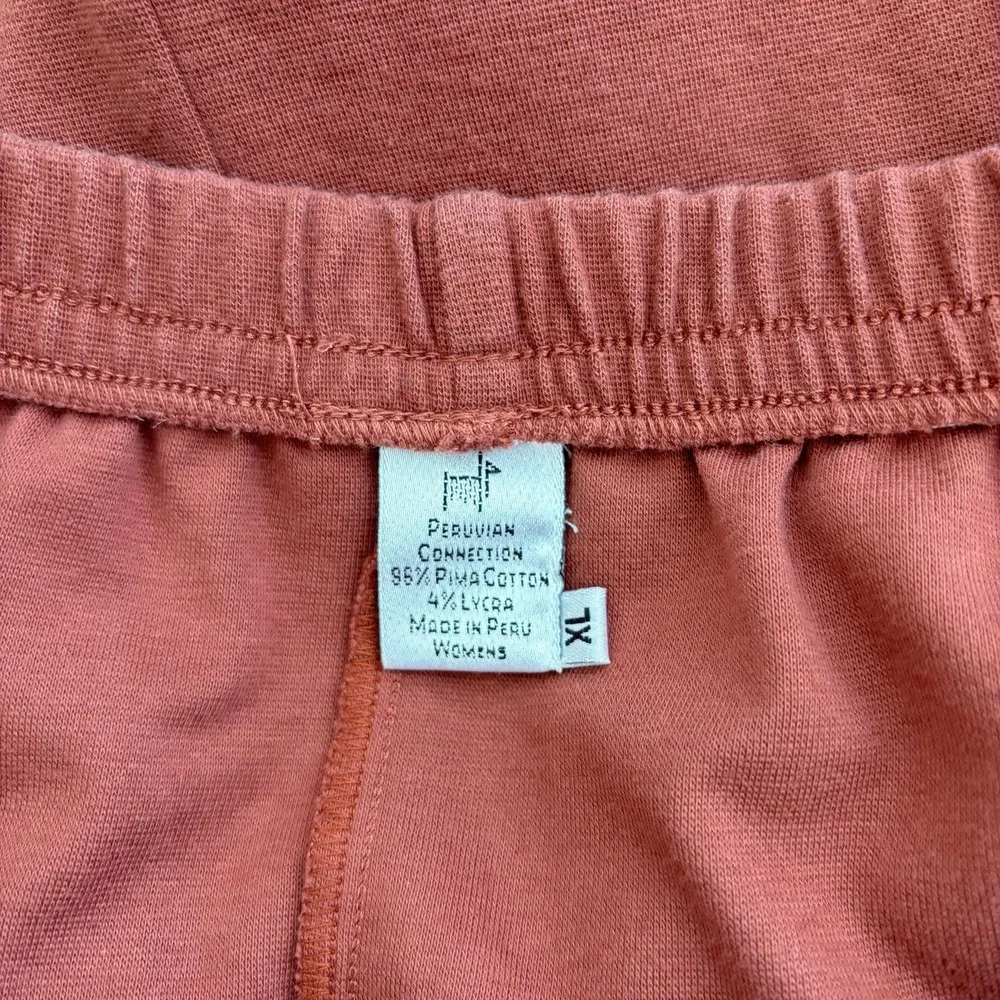 Peruvian‎ Connection Pima Cotton Knit Skirt Womens XL Spice Red Long Stretch